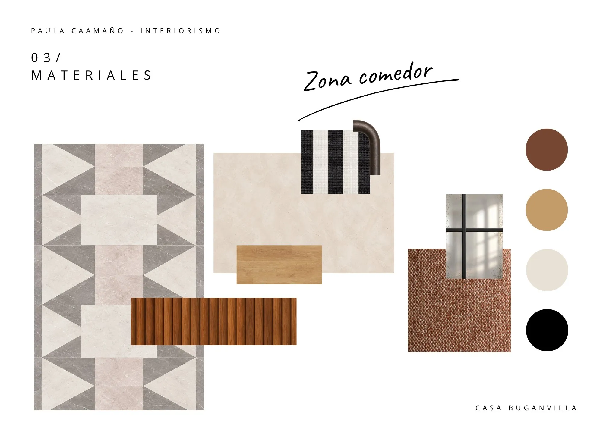 Materiales · zona comedor