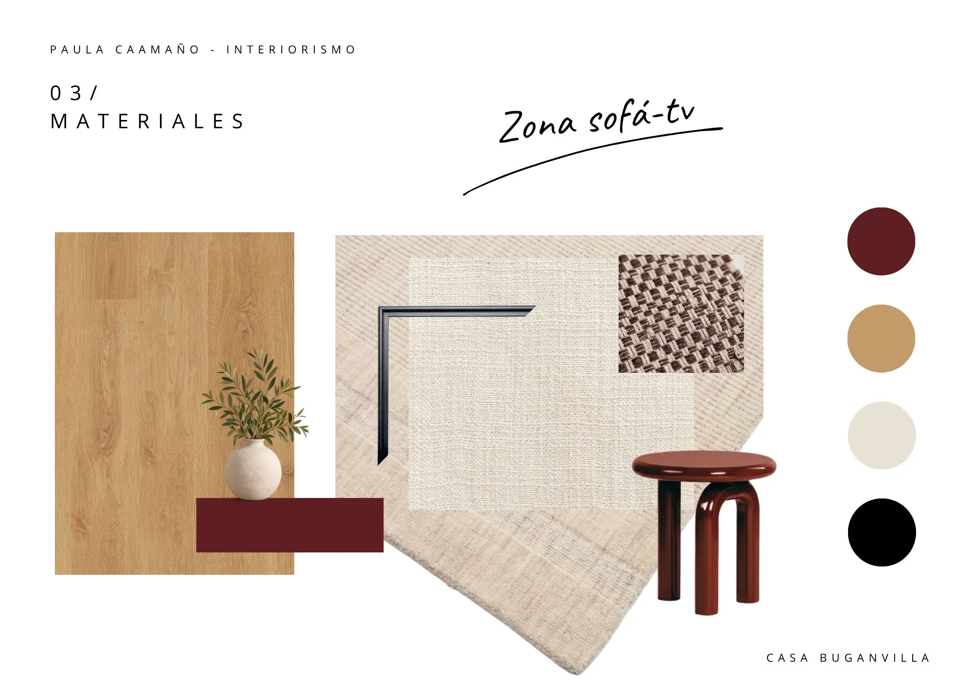 Materiales · zona sofá