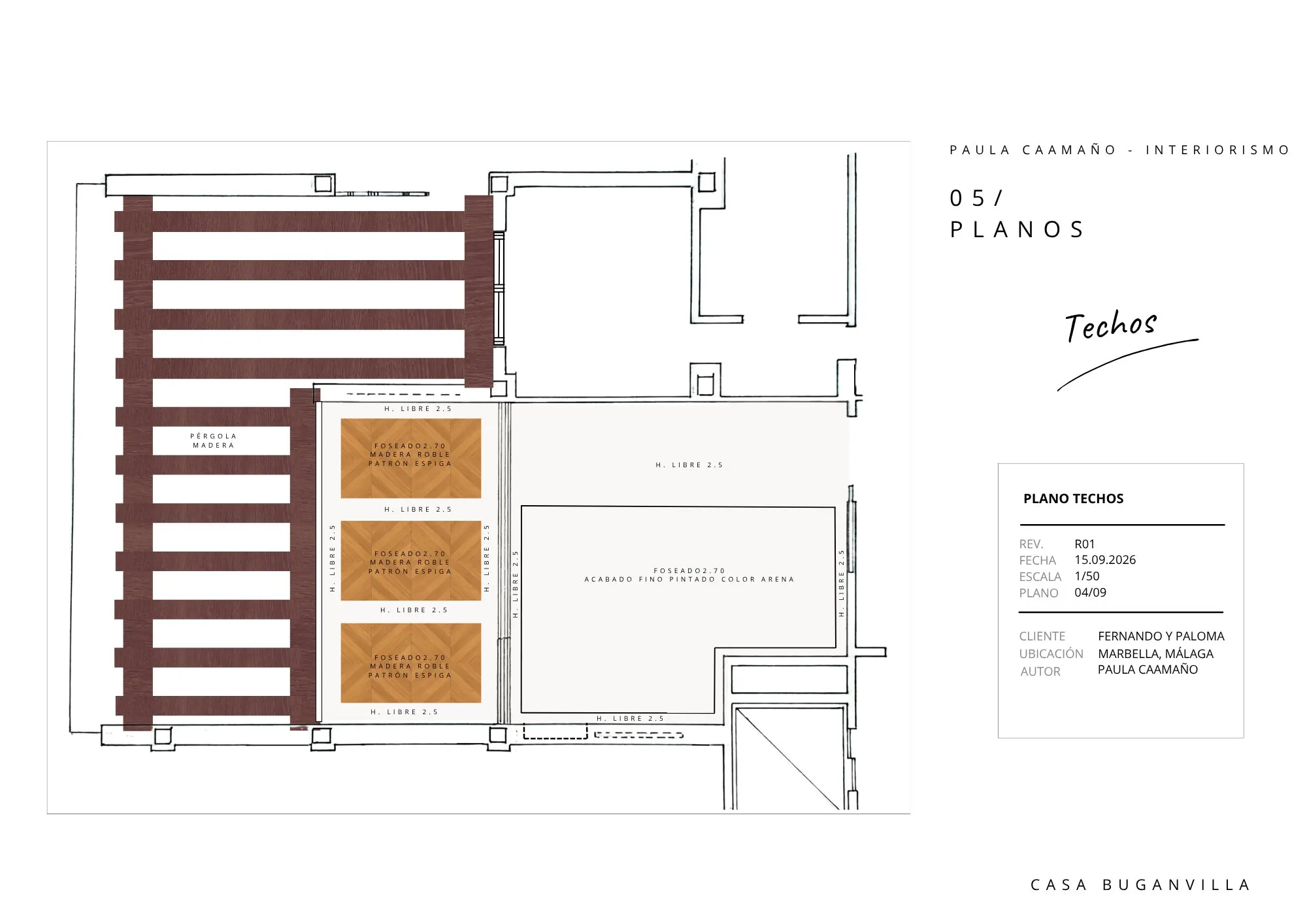 Plano de techos, a mano
